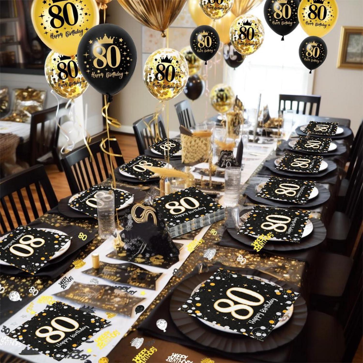 Servietten 80. Geburtstag Mann Frau Deko Luftballons 30 Stück