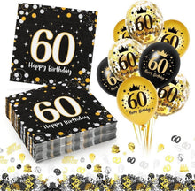 Servietten 60. Geburtstag Deko Set Luftballons Happy Birthday