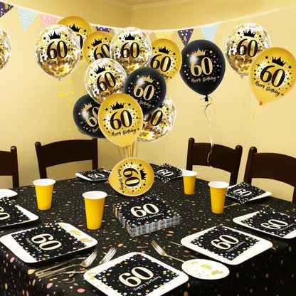 Servietten 60. Geburtstag Mann Frau Deko 30 Stück Luftballons 18 Stück