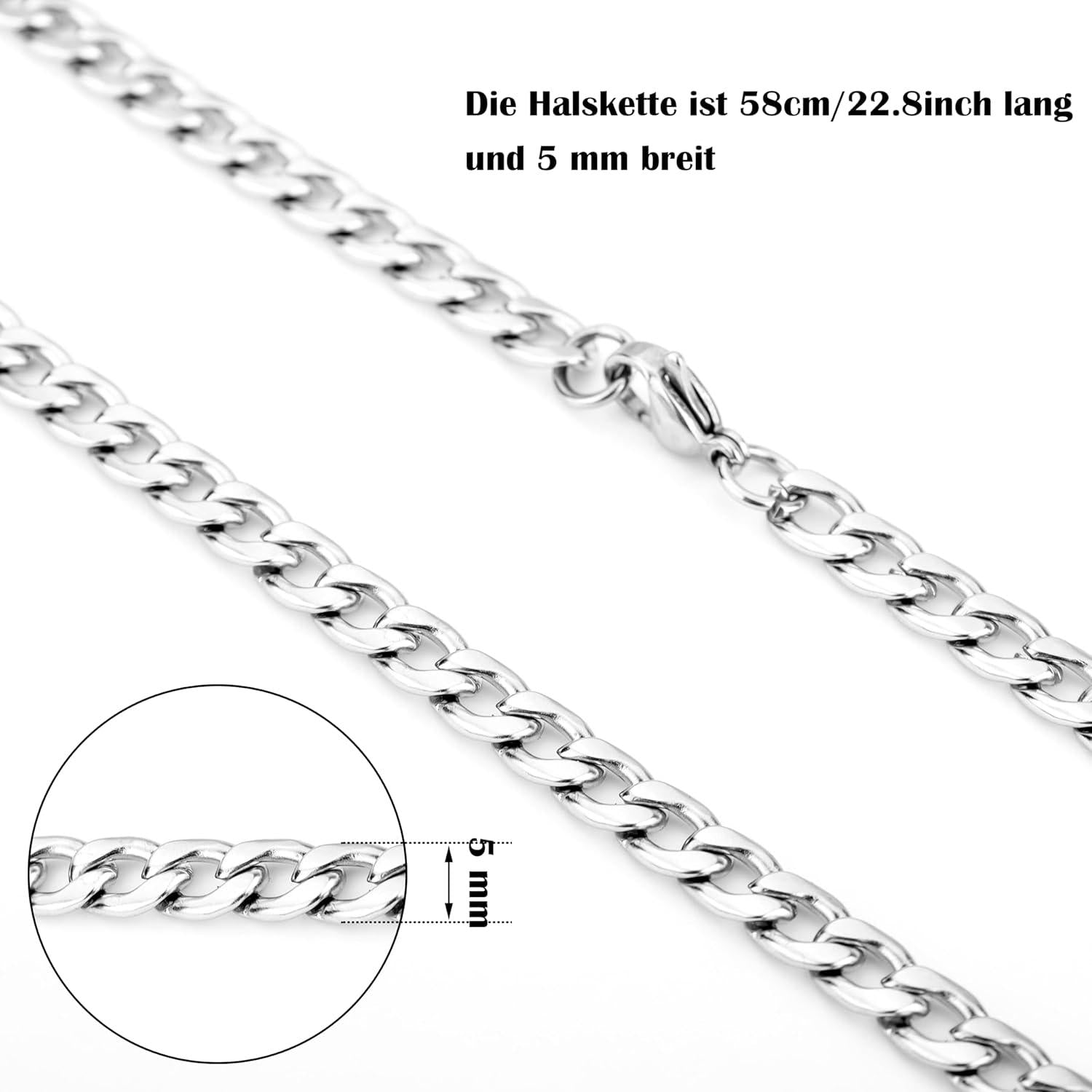 Lederarmband und Halskette Set Geschenke für Männer/Papa, Schwarz
