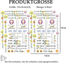 4er Set Kerzentattoos Kommunion A5 - Kerzentattoos