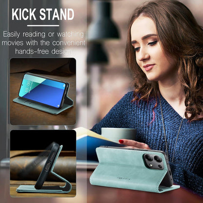 Handyhülle Xiaomi Redmi Note 13 4G Premium Leder Standfunktion Schutzhülle Blau