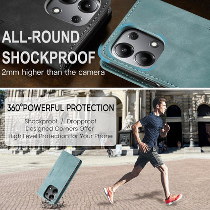 Xiaomi Redmi Note 13 4G Handyhülle Leder Tasche Standfunktion Hellblau
