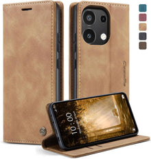 Handyhülle Xiaomi Redmi Note 13 4G Lederklapphülle Braun