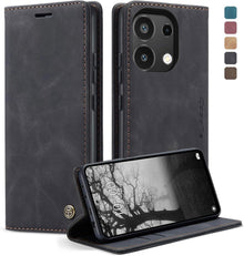 Handyhülle Xiaomi Redmi Note 13 4G Premium Lederhülle Schwarz