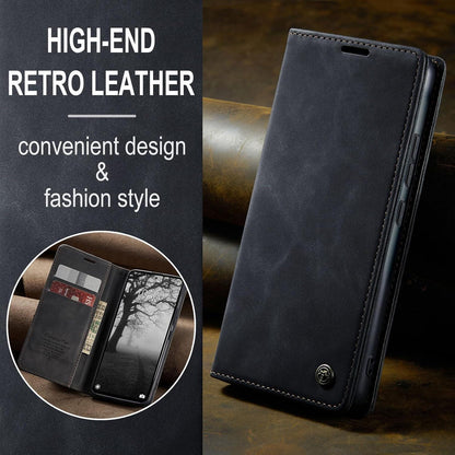 Handyhülle Xiaomi Redmi Note 13 4G Leder Klapphülle Schwarz