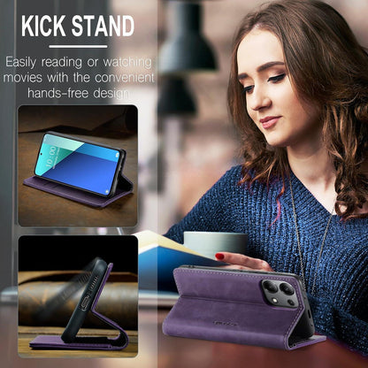 Xiaomi Redmi Note 13 4G Handyhülle Premium Leder Standfunktion Lila