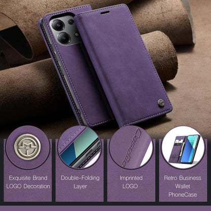 KZB Xiaomi Redmi Note 13 4G Hülle Leder Klapphülle Magnet Standfunktion - Lila