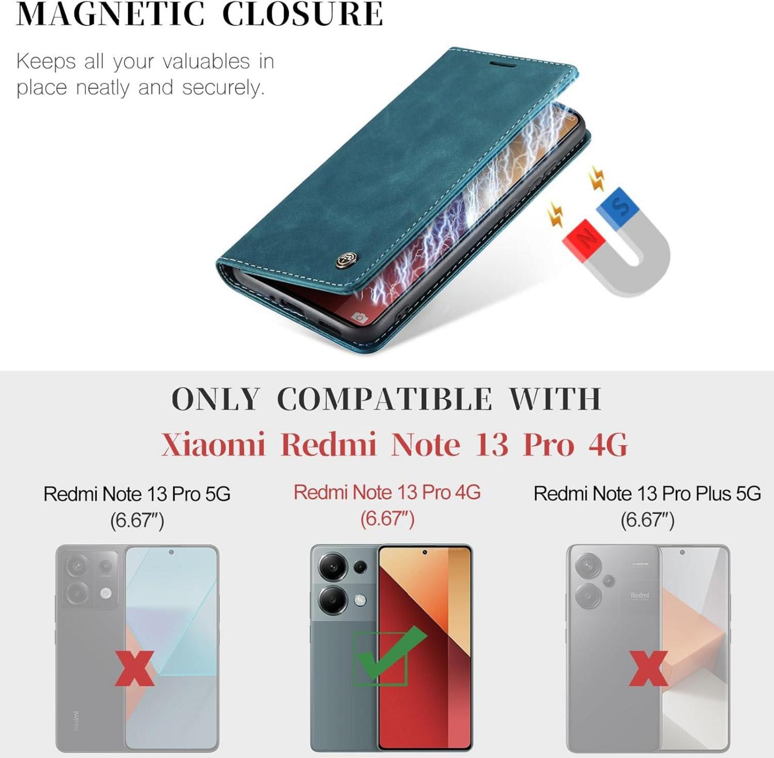 Xiaomi Redmi Note 13 Pro 4G Handyhülle Premium Leder Flip