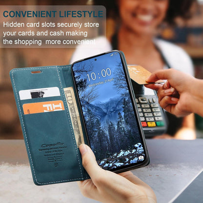 Handyhülle Xiaomi Redmi Note 13 4G Premium Leder Flip Case Blaugrün
