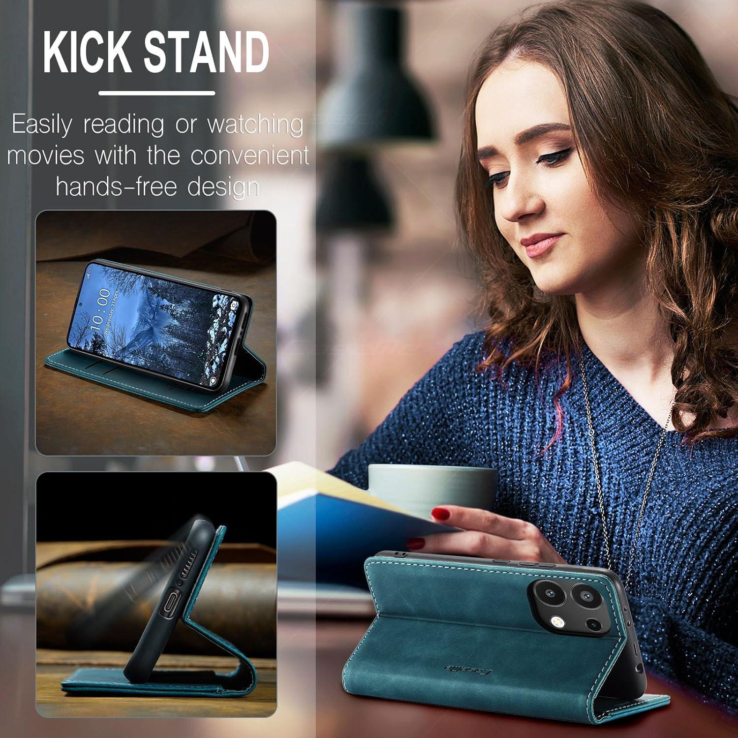 KZB Handyhülle Xiaomi Redmi Note 13 4G Leder Klapphülle Magnet Standfunktion