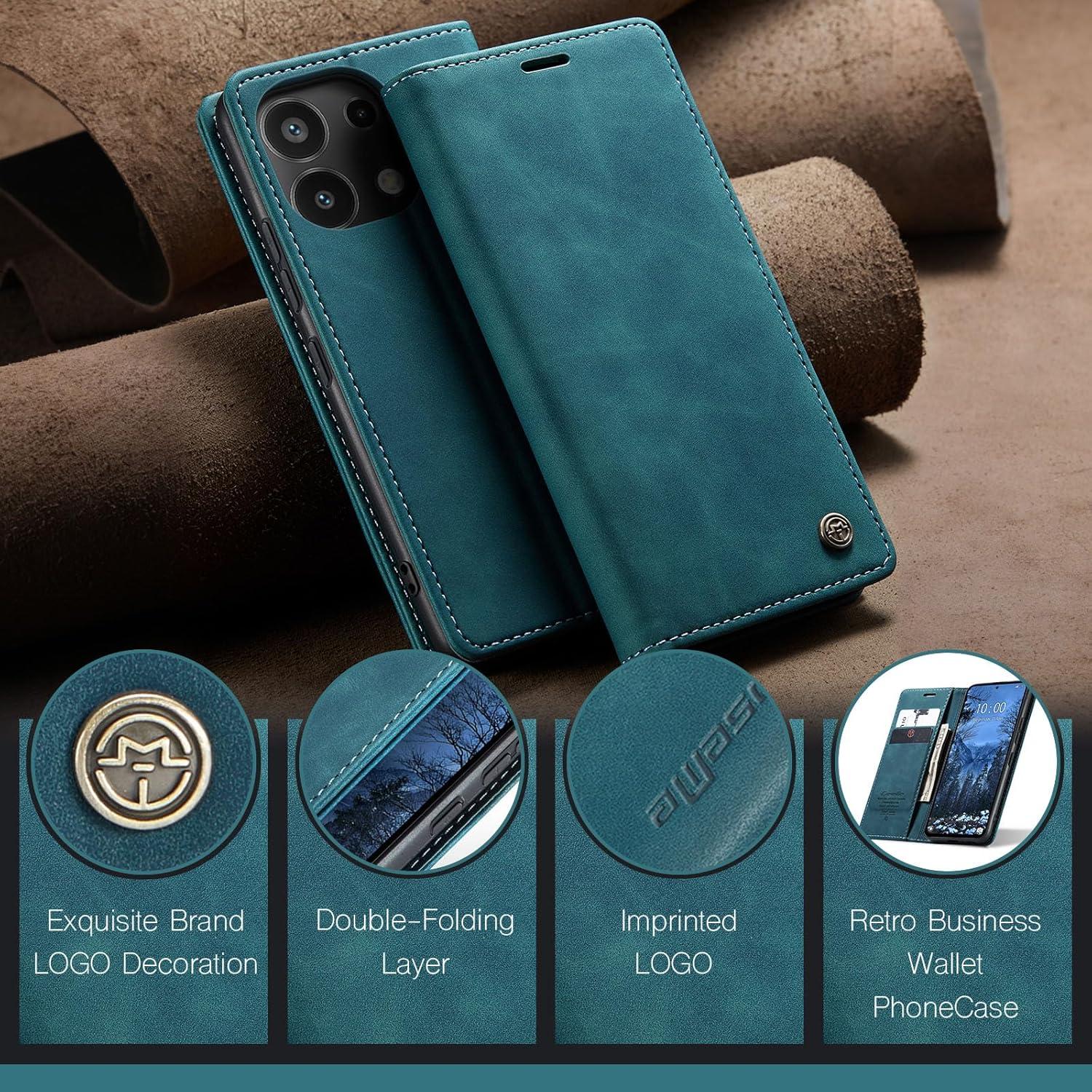 KZB Handyhülle Xiaomi Redmi Note 13 4G Leder Klapphülle Magnet Standfunktion