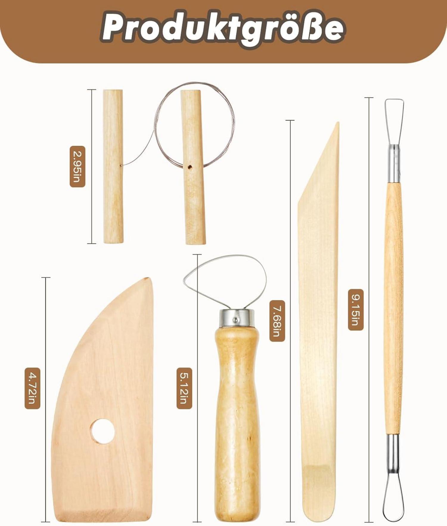Anpro 8 Stück Holz Keramik Ton Modellier Werkzeug Set