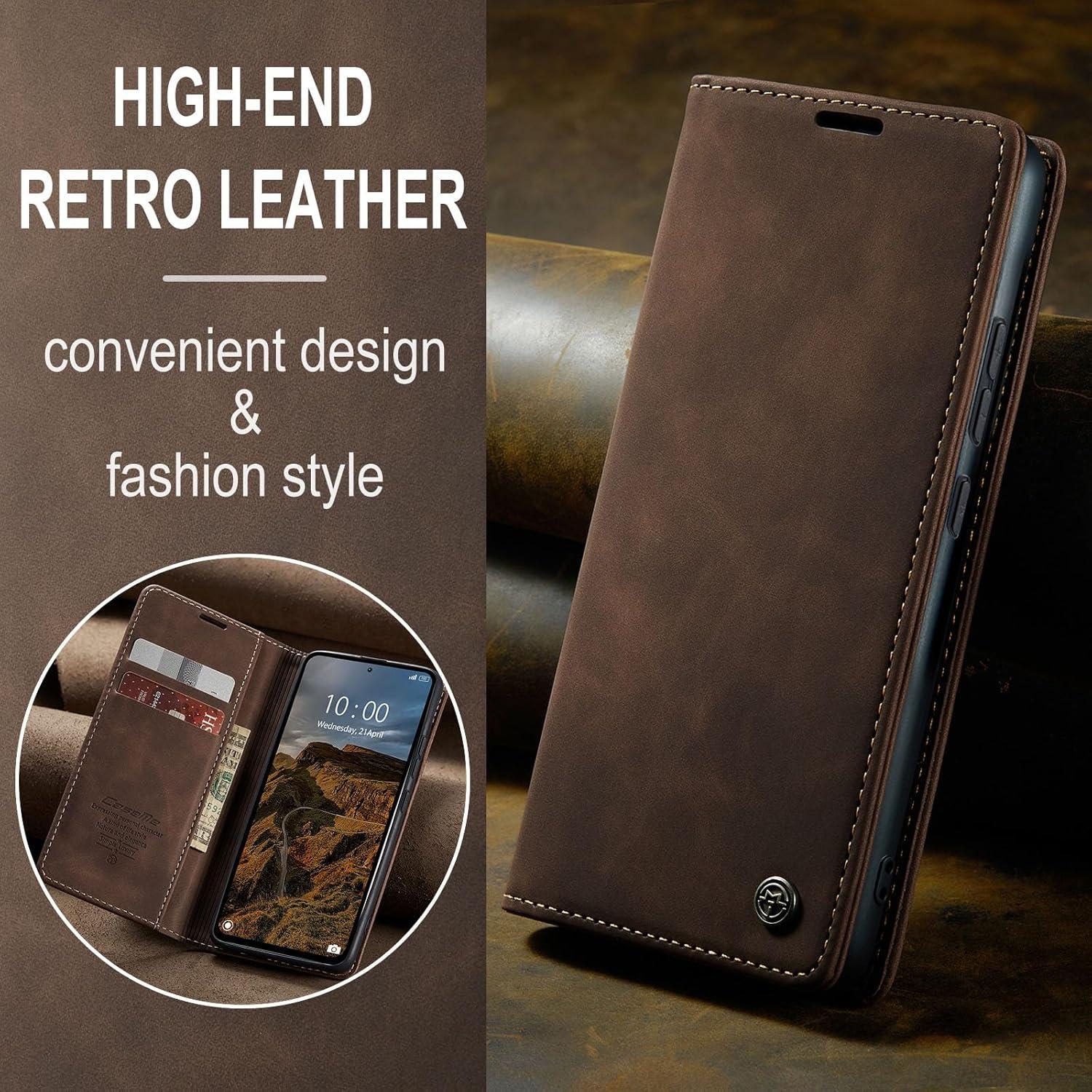 KZB Xiaomi Redmi Note 13 Pro 4G Hülle Leder Klapp Case Kartenfach Standfunktion