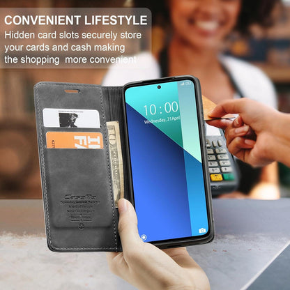 KZB Xiaomi Redmi Note 13 4G Leder Flip Handyhülle Grau