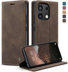 Handyhülle Xiaomi Redmi Note 13 4G Leder Flip Case Kaffee
