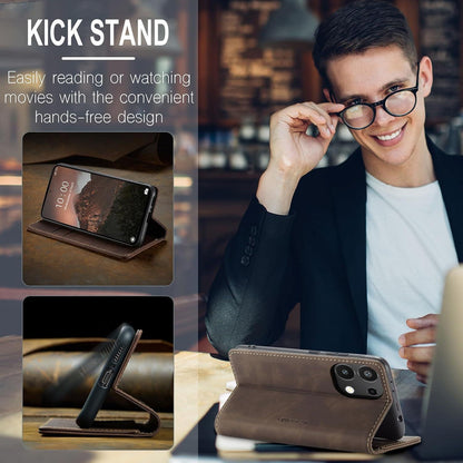 KZB Handyhülle Xiaomi Redmi Note 13 4G Leder Klapphülle Standfunktion Kartenfach - Kaffee