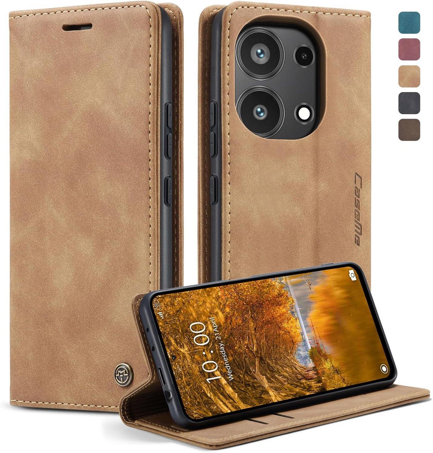 Handyhülle Xiaomi Redmi Note 13 Pro 4G Leder Klapphülle Braun