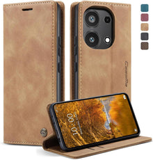 Handyhülle Xiaomi Redmi Note 13 Pro 4G Leder Klapphülle Braun