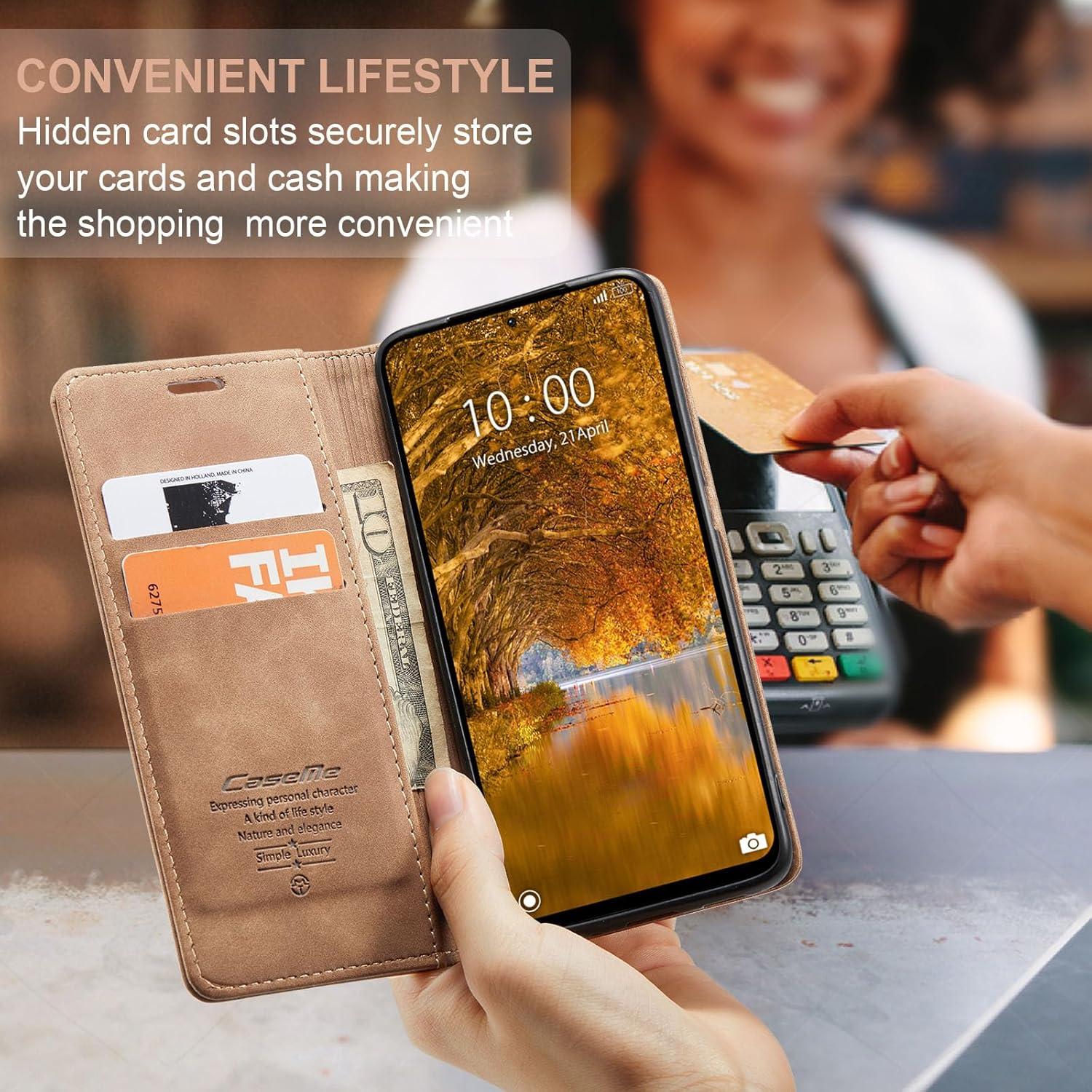 Xiaomi Redmi Note 13 Pro 4G Handyhülle Leder Flip Case Braun