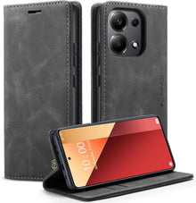 Xiaomi Redmi Note 13 Pro 4G Magnet PU Leder Flip Hülle Grau