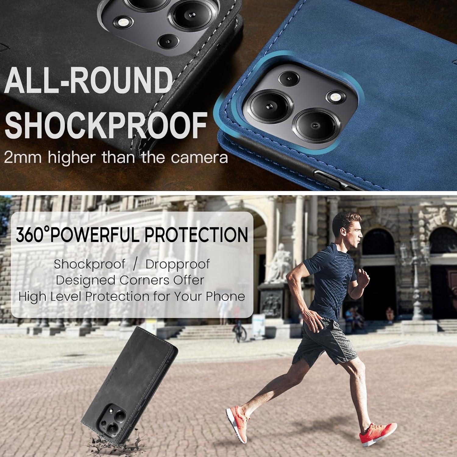 Xiaomi Redmi Note 13 Pro 4G Handyhülle Leder Klappbar Tasche Standfunktion