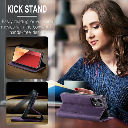 Xiaomi Redmi Note 13 Pro 4G Handyhülle Leder Flip Case Klapphülle Schutzhülle - Lila
