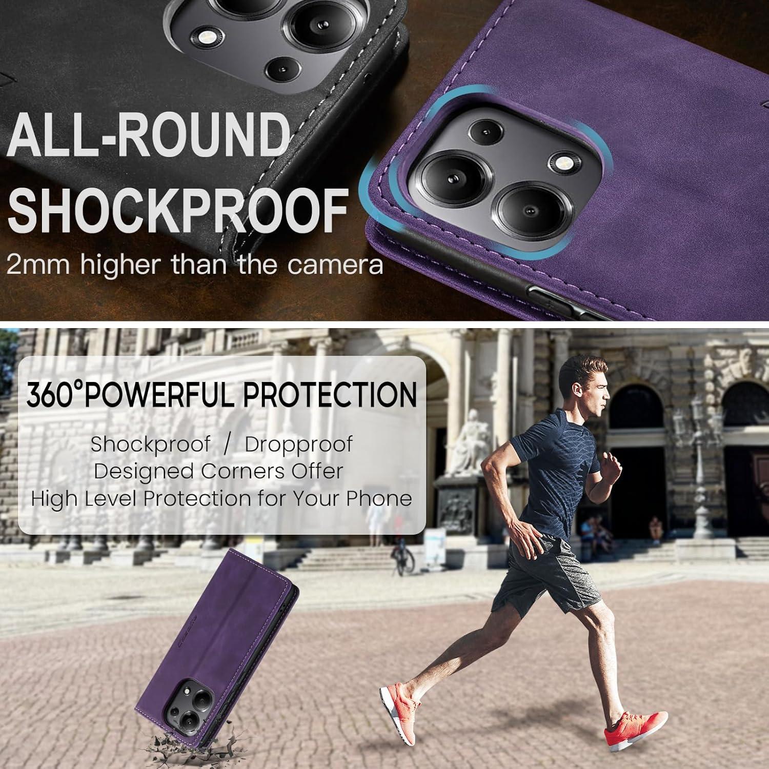 KZB Handyhülle Xiaomi Redmi Note 13 Pro 4G Leder Tasche - Lila