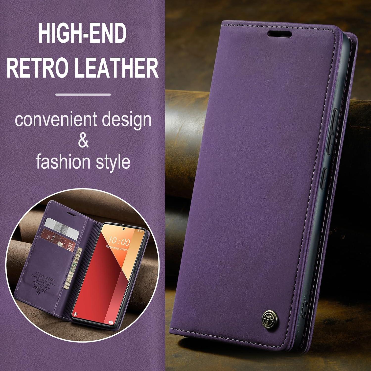 KZB Handyhülle Xiaomi Redmi Note 13 Pro 4G Leder Tasche - Lila