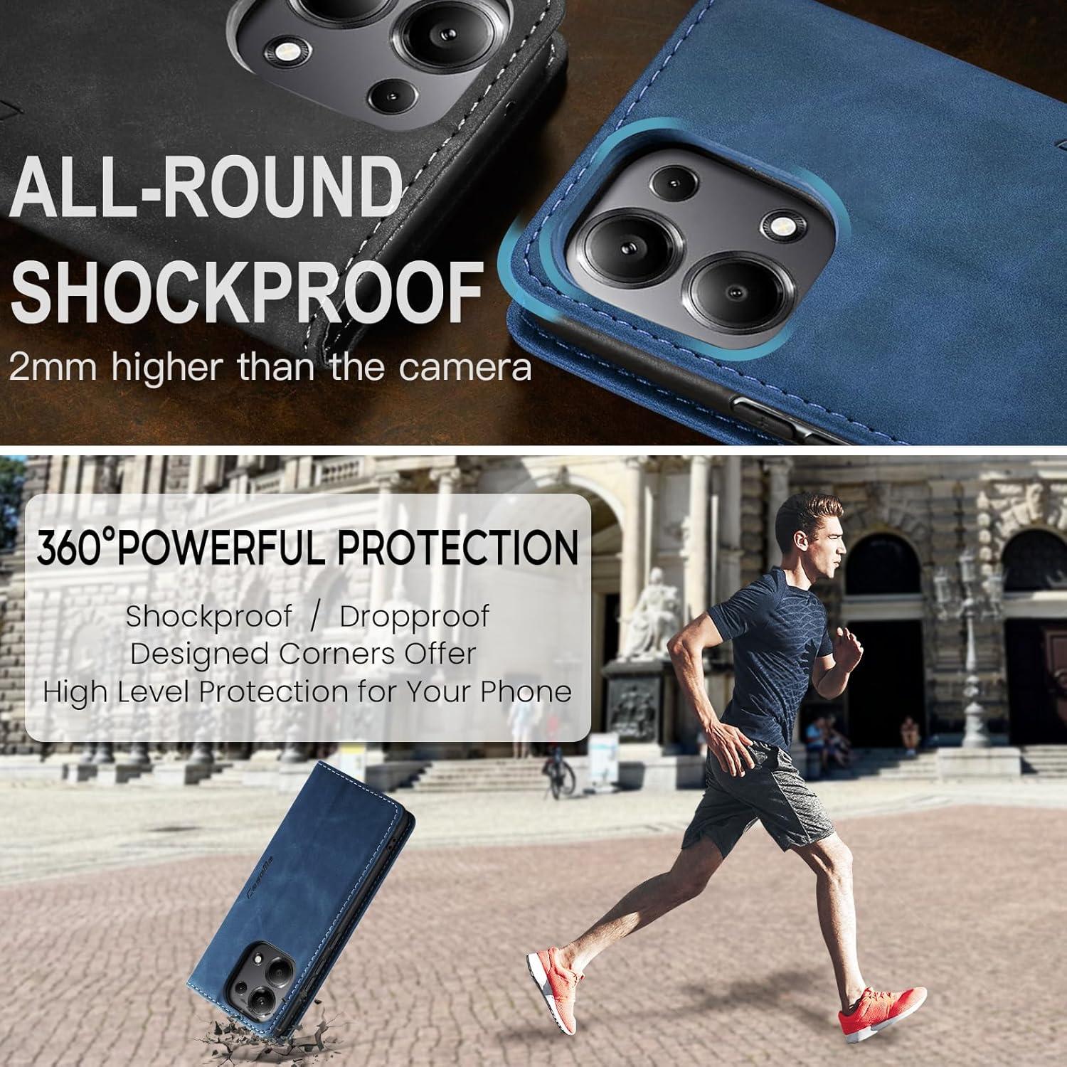 Handyhülle Xiaomi Redmi Note 13 Pro 4G Leder Flip Case Blau