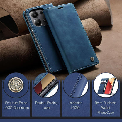 Handyhülle Xiaomi Redmi Note 13 Pro 4G Premium Leder Blau Magnet