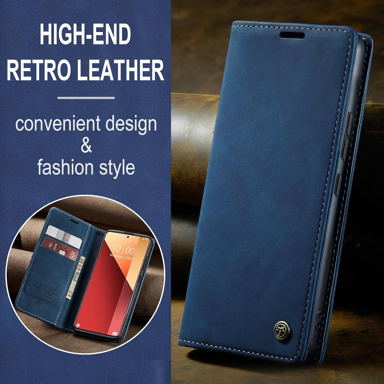 Handyhülle Xiaomi Redmi Note 13 Pro 4G Leder Flip Case Blau