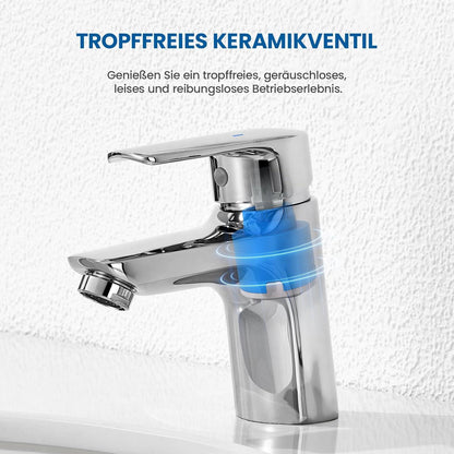 Moderne Auralum Waschtischarmatur für Bad aus Messing Chrom