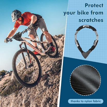 Fahrradschloss 8MM Hohe Sicherheit Kettenschloss mit Schlüssel, Alloy