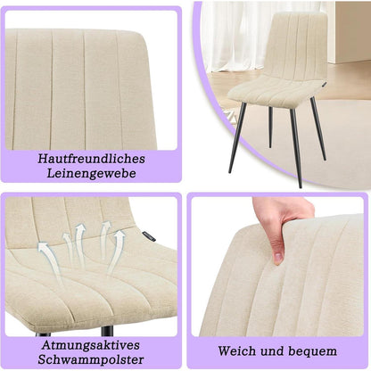 8x Esszimmerstuhl gepolstert, hohe Lehne, Beige