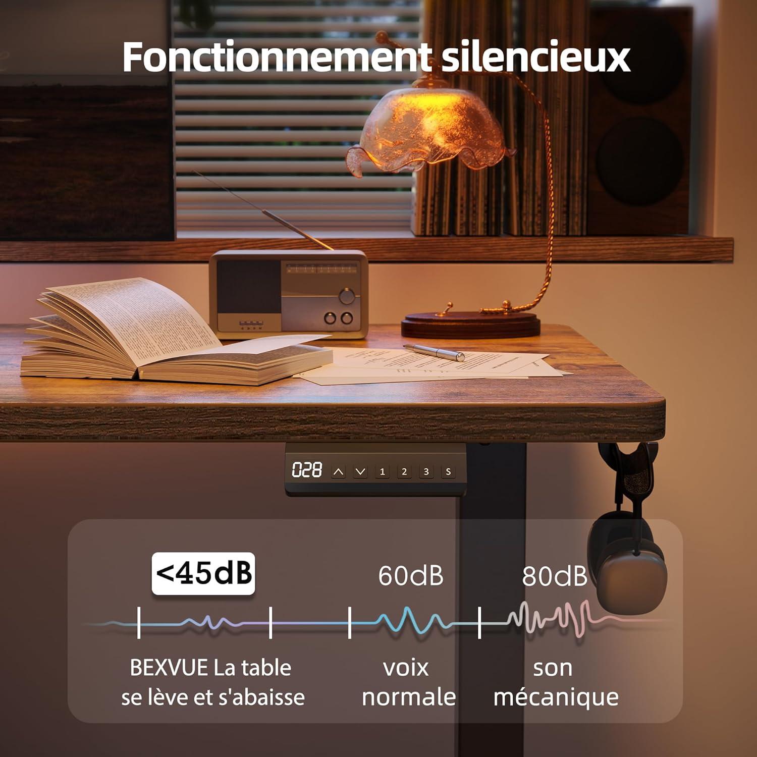 Elektrischer Schreibtisch 120x60cm Höhenverstellbar Memory Anti-Kollision