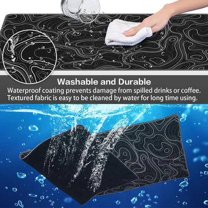 XL Gaming Mauspad 800x300mm Topographisch schwarz wasserdicht