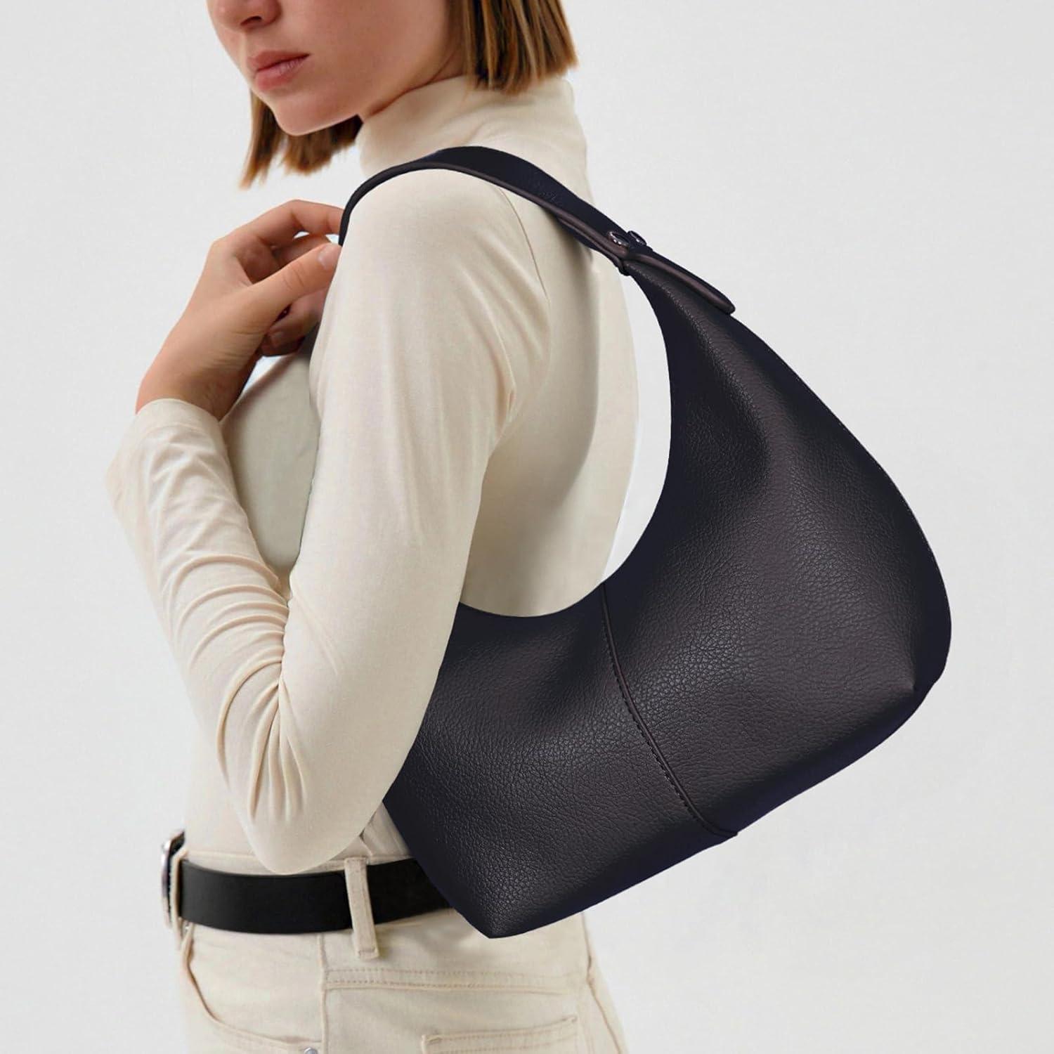 TIAASTAP Einfarbig Hobo Bag Handtasche PU Leder Damen