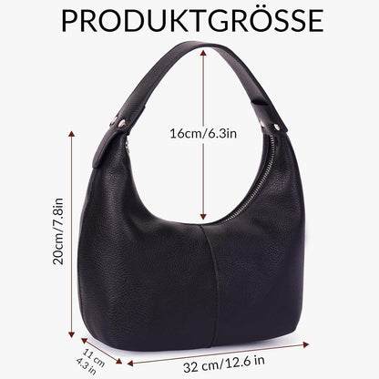 Schicke Einfarbig PU Leder Handtasche Damen Hobo Bag Schultertasche Vintage Uni