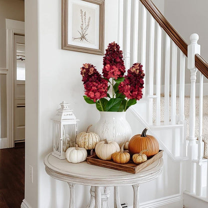 Künstliche Hortensien 3er Set Dekoblumen 73CM Dunkelrot - Kunstblumen