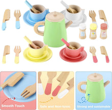 Holz Geschirrset Kinder Teeservice Spielküche Zubehör