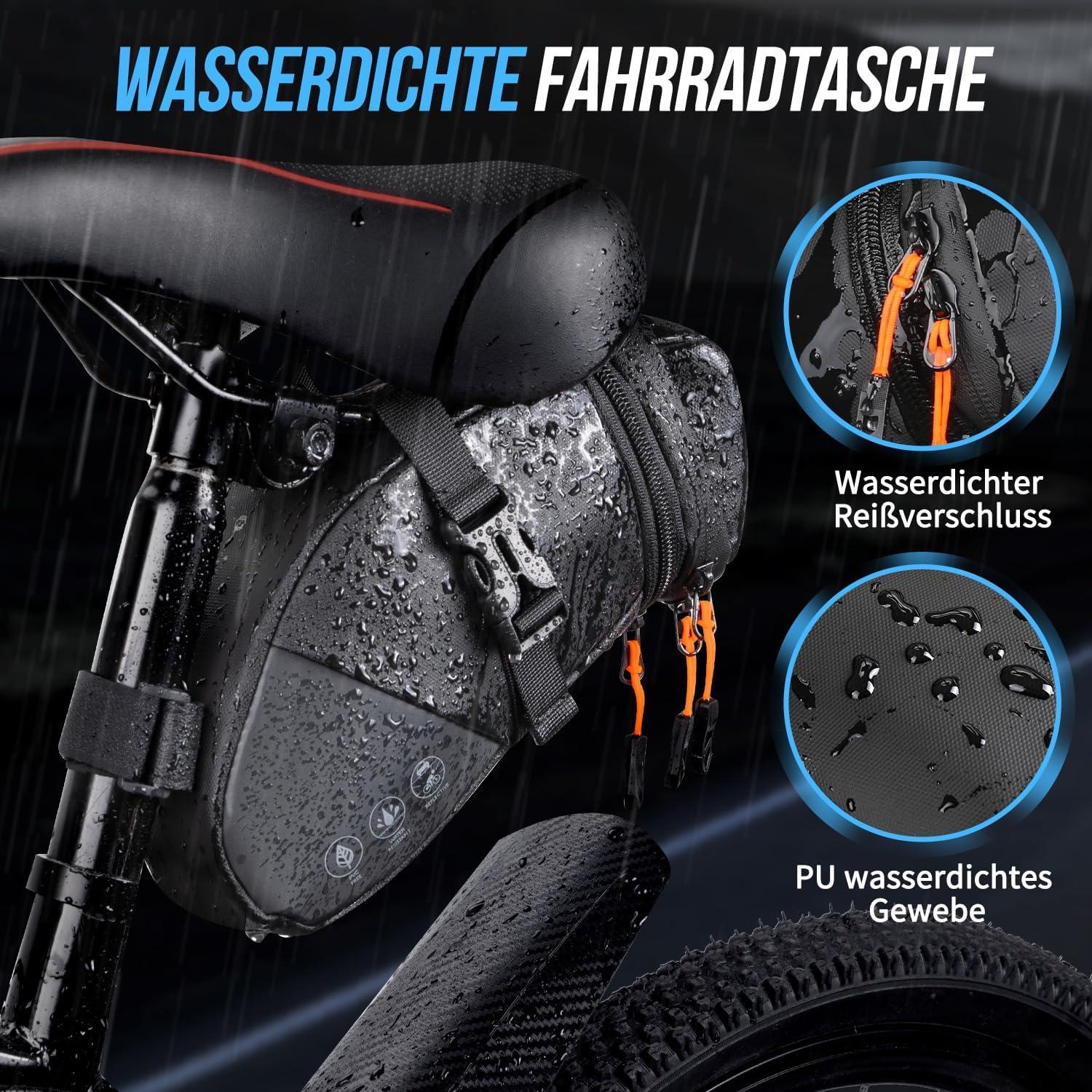 Eyein Fahrrad Satteltasche wasserdicht erweiterbar 2L Kapazität