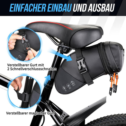 Fahrrad Satteltasche wasserdicht erweiterbar reflektierend 2L