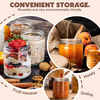 Overnight Oats Gläser 4er Set Einmachgläser 500ml Luftdicht