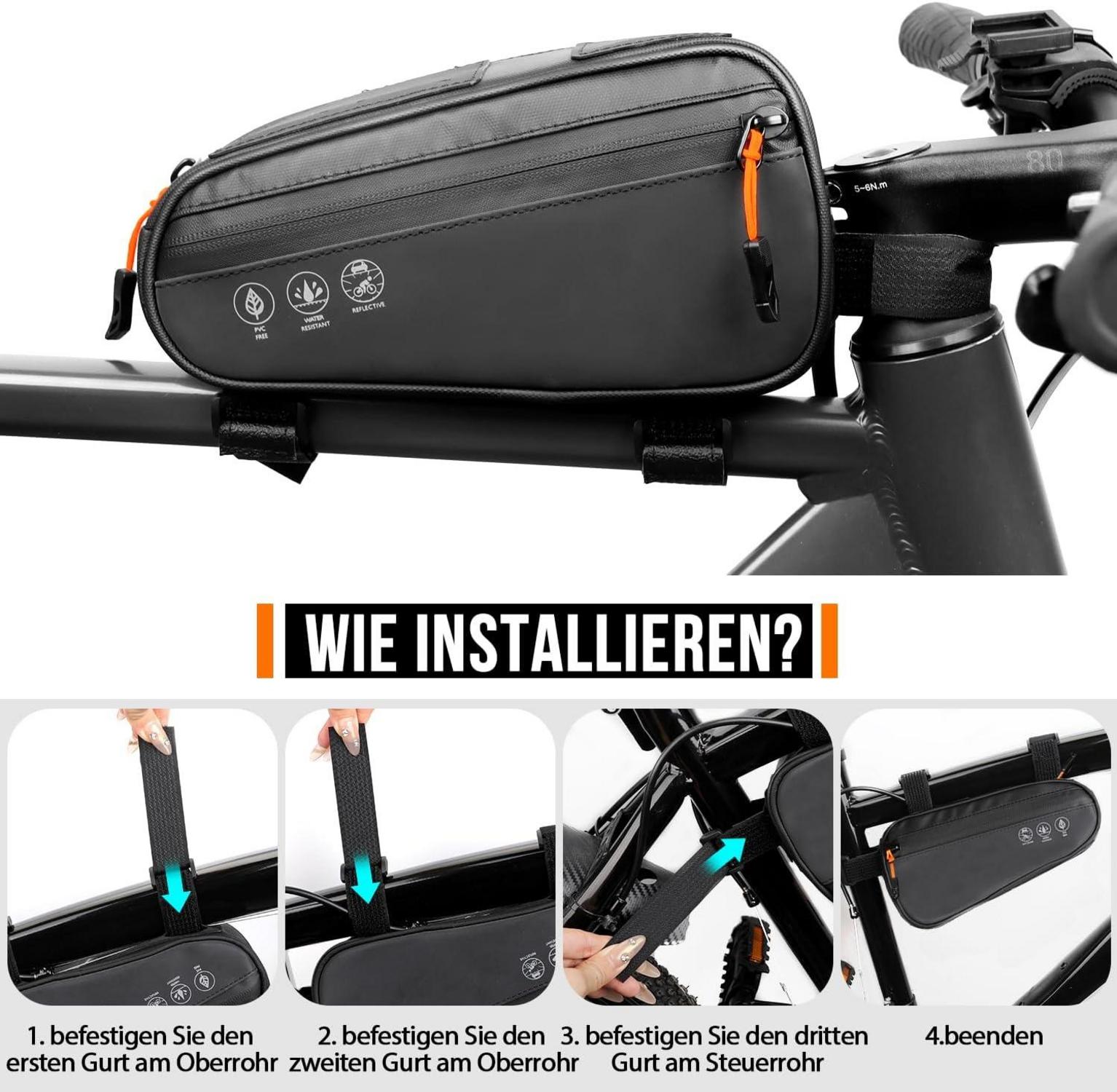 Eyein Fahrrad Rahmentasche Wasserdicht mit reflektierendem Design 1.2L