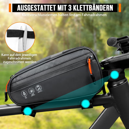 Wasserdichte Fahrradtasche mit reflektierendem Design, Oberrohrtasche 1.2L