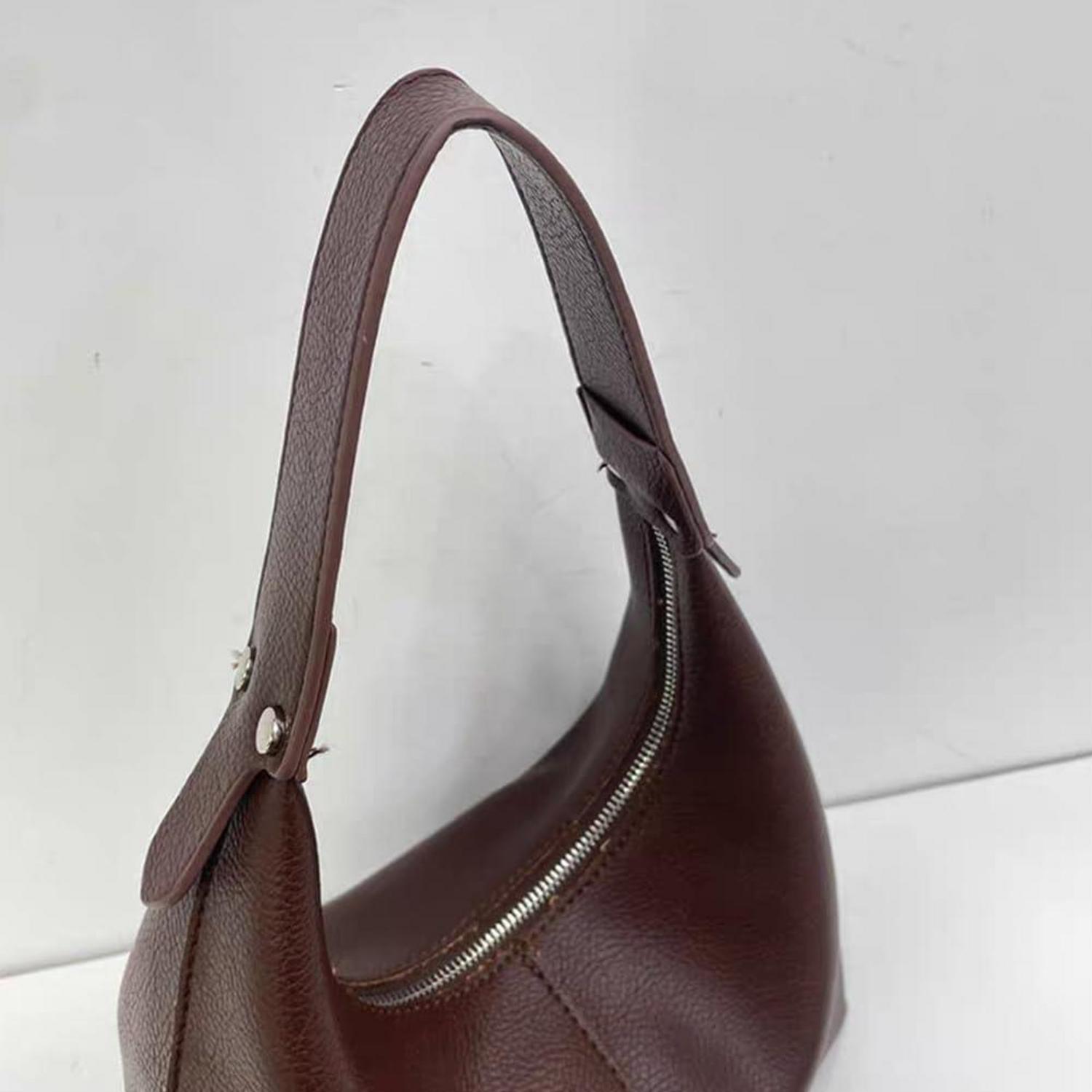 Hobo Bag Damen PU Leder Schultertasche Umhängetasche Tote Vintage Braun