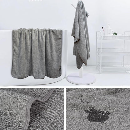 Mikrofaser Badetuch XXL 100x200cm grau fusselfrei saugstark