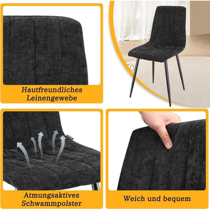 Gepolsterte Esszimmerstühle 2er Set Schwarz