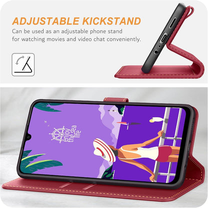 Samsung Galaxy A25 5G Handyhülle Leder Klapphülle Weinrot